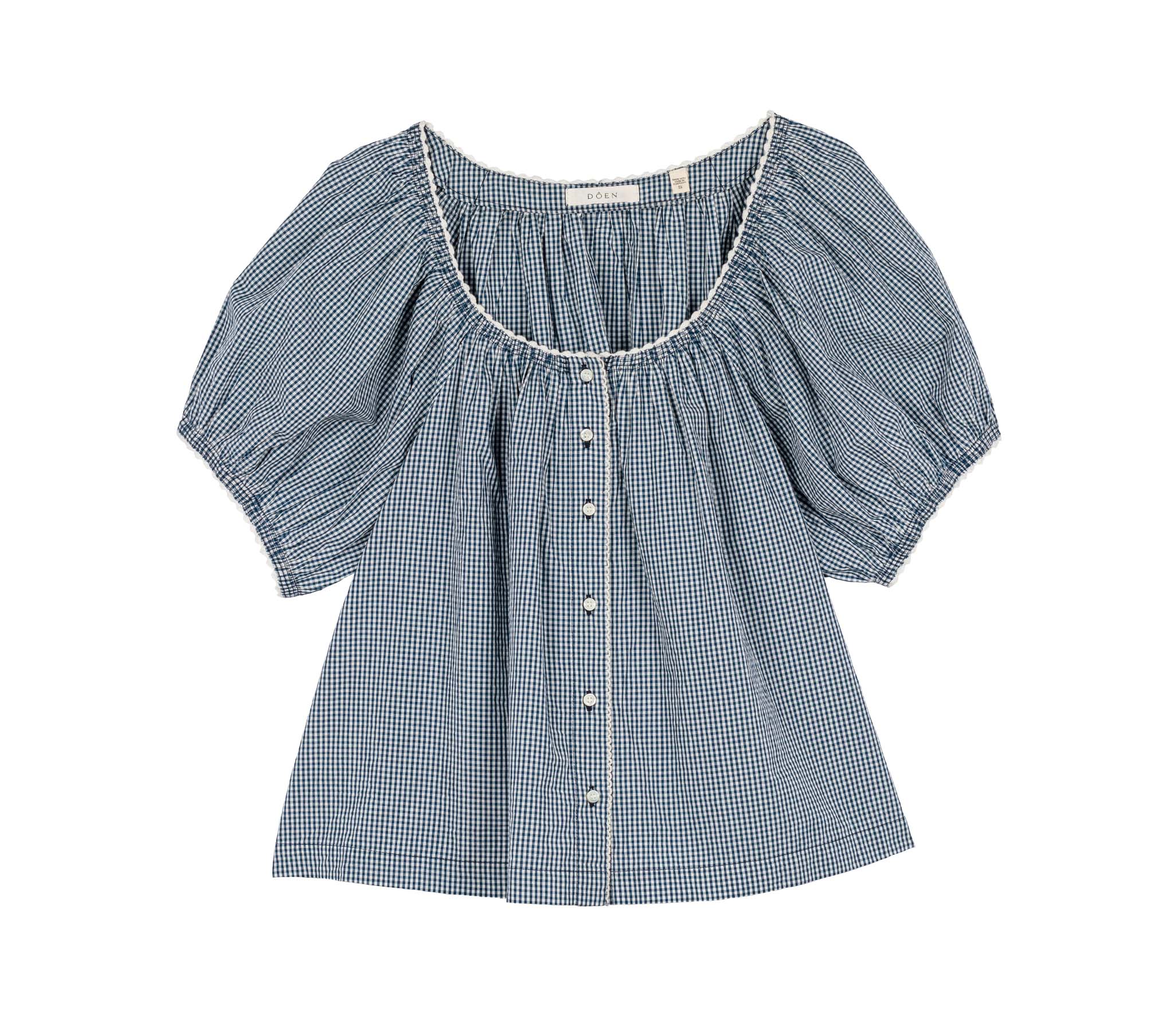 HMD -- TENNESSEE TOP -- AZURE PARIS GINGHAM
