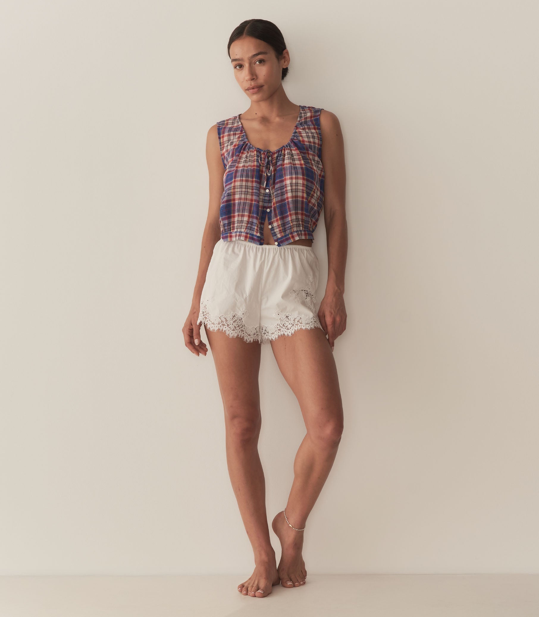 HMD -- THEO TOP -- COTE D'AZUR PLAID