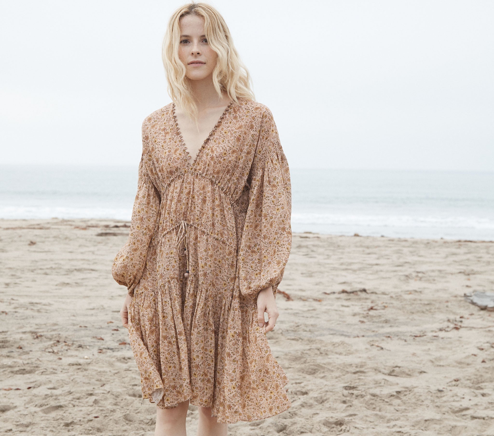 HMD -- GRASSE DRESS -- JAIPUR MUSTARD FLORAL