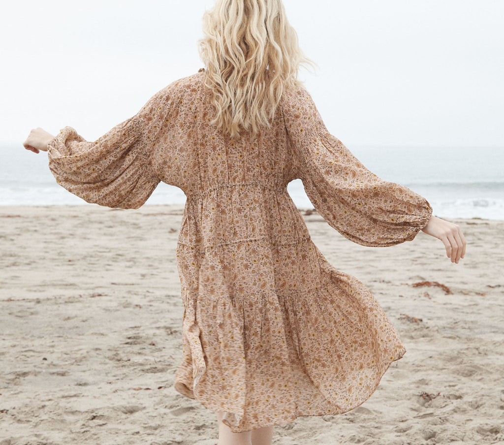 HMD -- GRASSE DRESS -- JAIPUR MUSTARD FLORAL