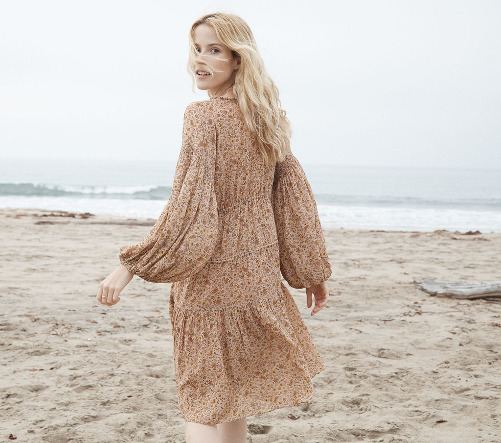 HMD -- GRASSE DRESS -- JAIPUR MUSTARD FLORAL