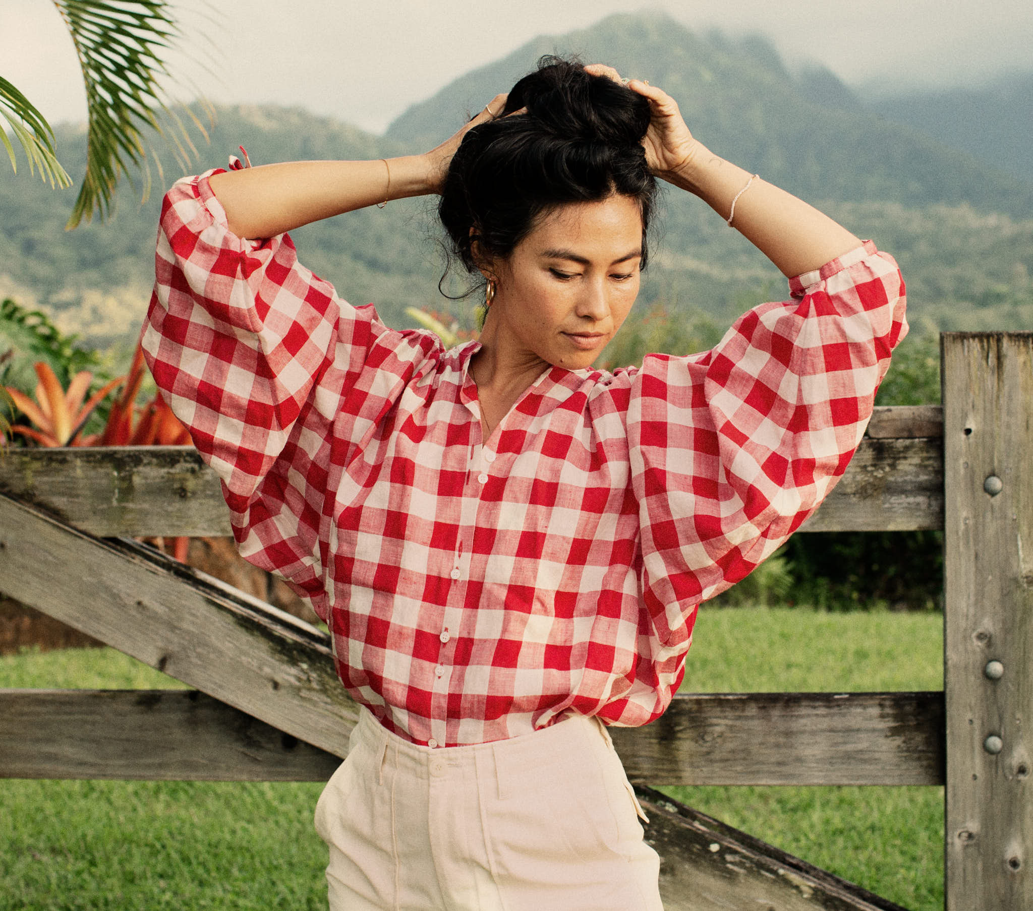 HMD -- O'KEEFFE TOP -- ST OUEN SWEET CHERRY PLAID