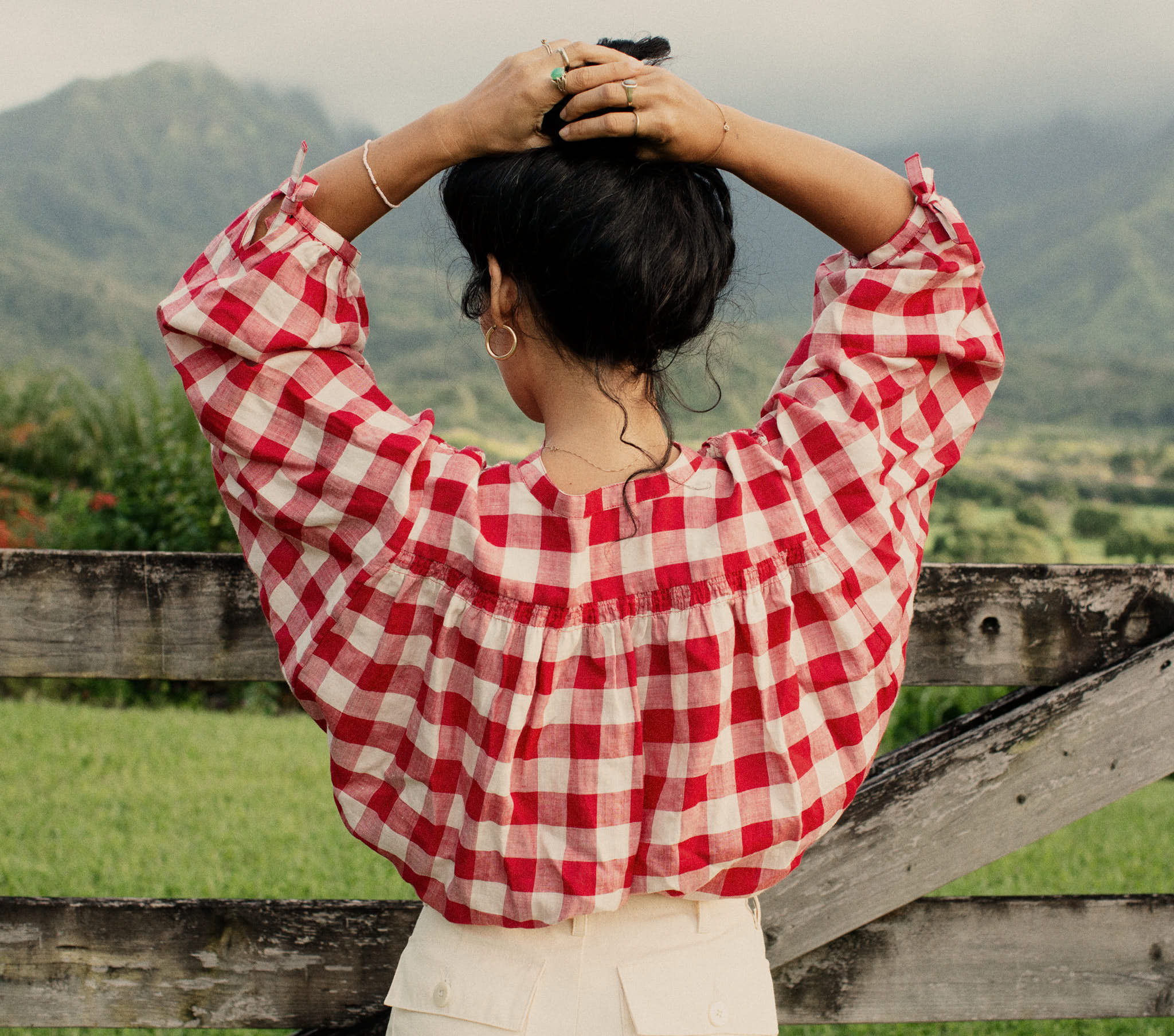 HMD -- O'KEEFFE TOP -- ST OUEN SWEET CHERRY PLAID