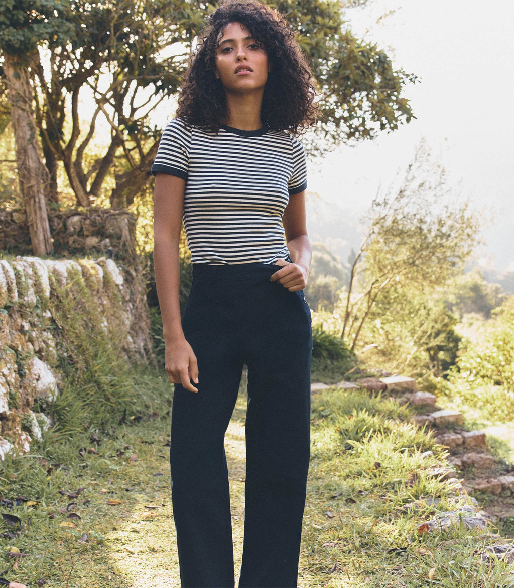 HMD -- VIVI TEE -- NAVY NANTUCKET STRIPE