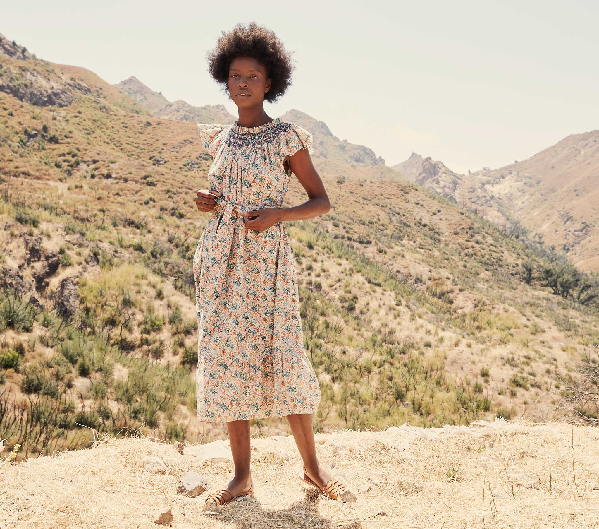 HMD -- VIOLETTA DRESS -- CREAM LADY BIRD FLORAL