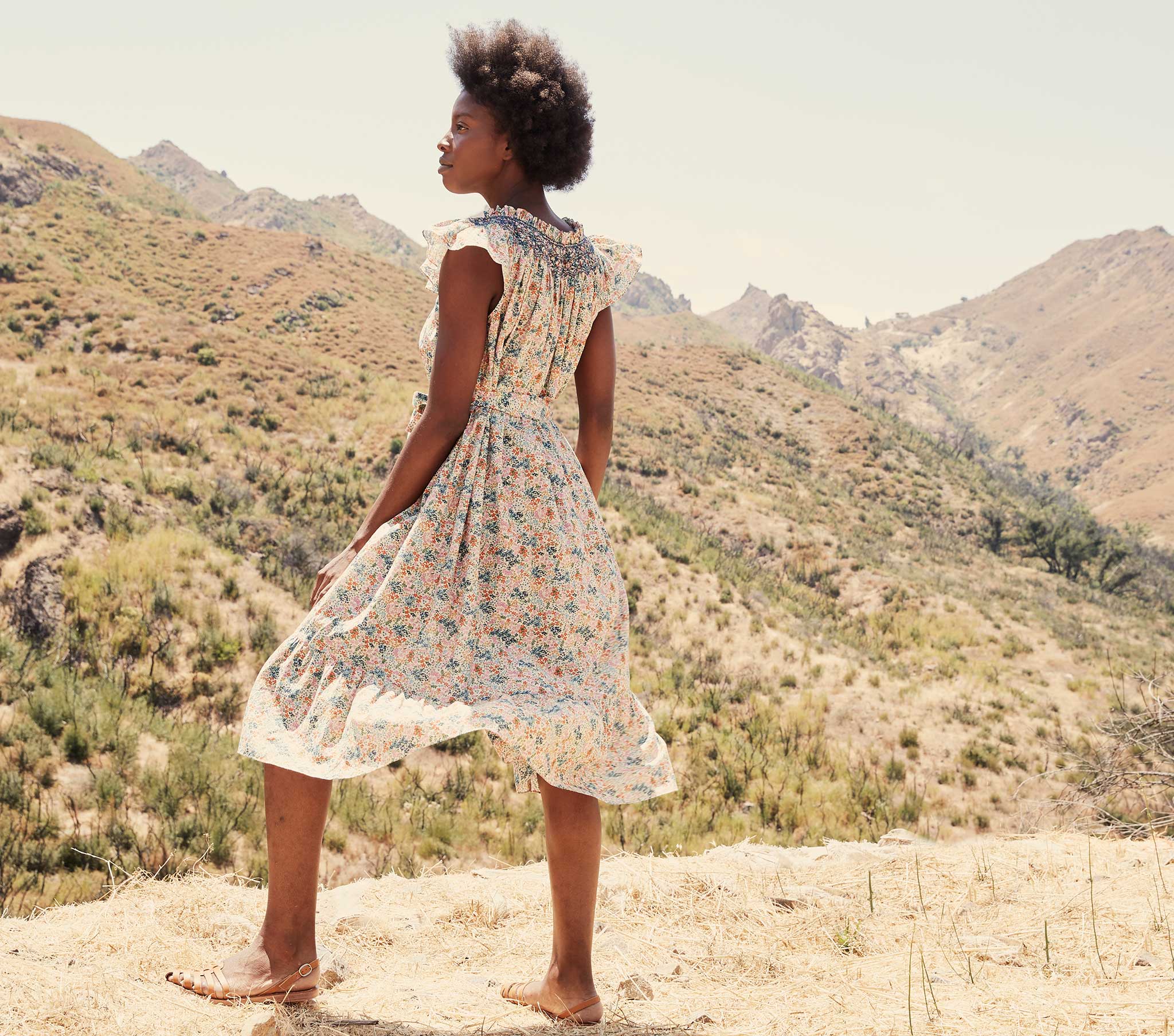 HMD -- VIOLETTA DRESS -- CREAM LADY BIRD FLORAL