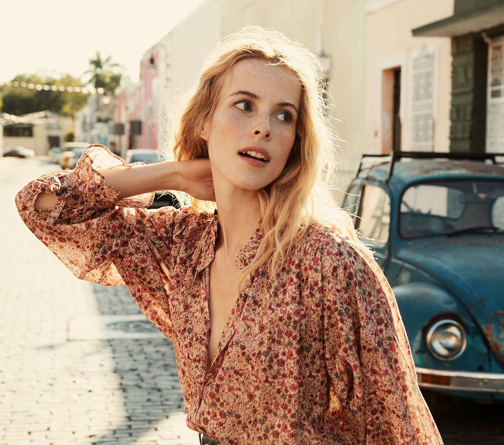 HMD -- ROSE TOP -- PINK VALLEY FLORAL