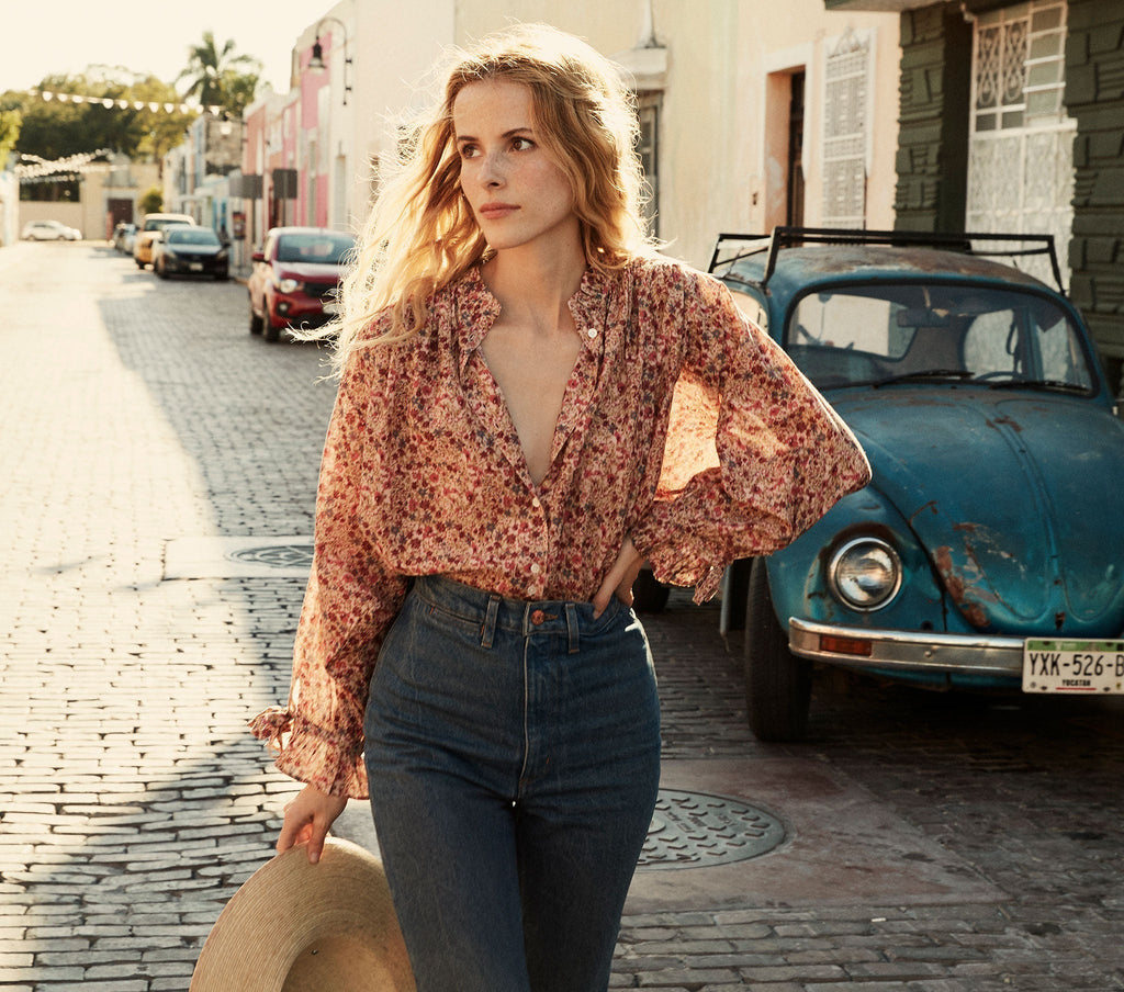 HMD -- ROSE TOP -- PINK VALLEY FLORAL