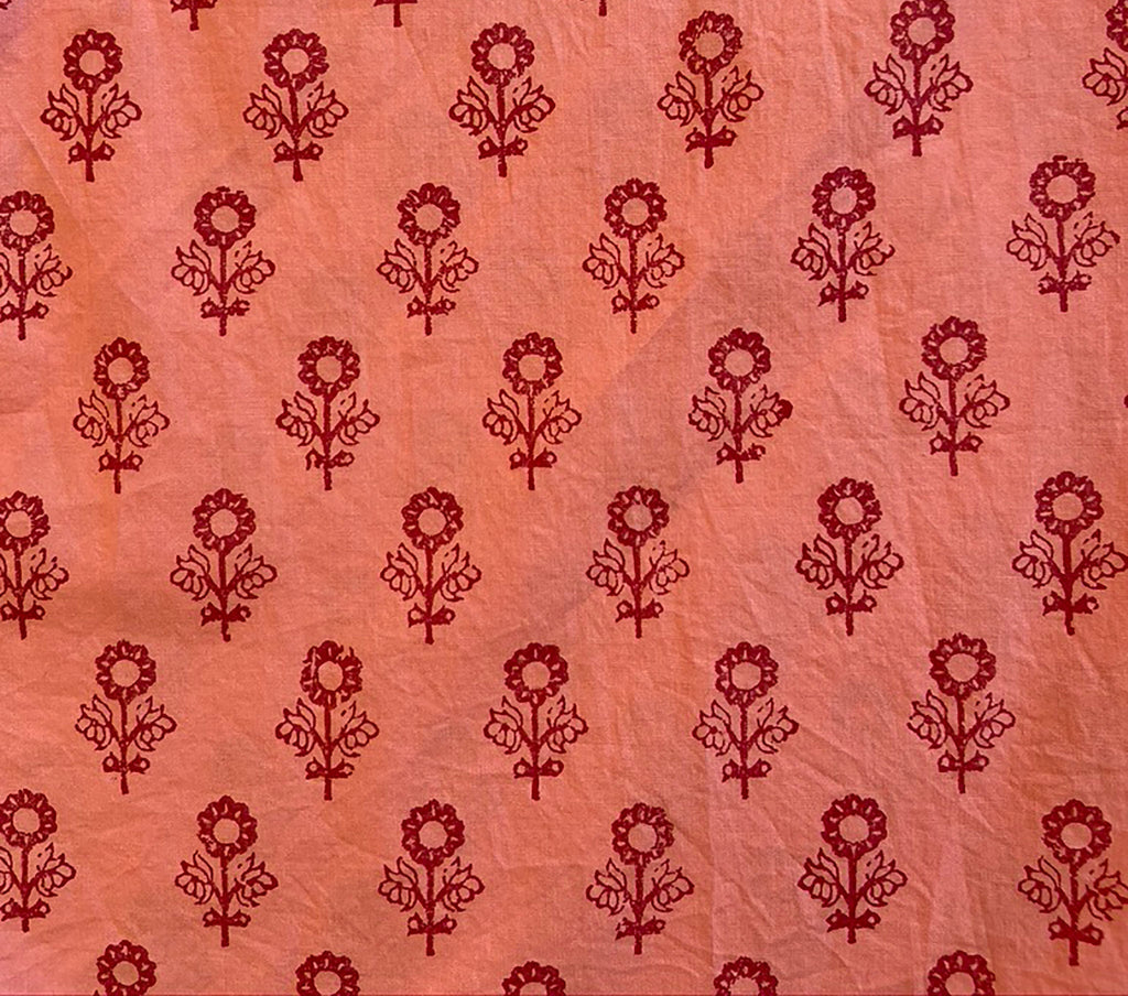 HMD -- SHORE TOP -- PINK SUNFLOWER BLOCK PRINT