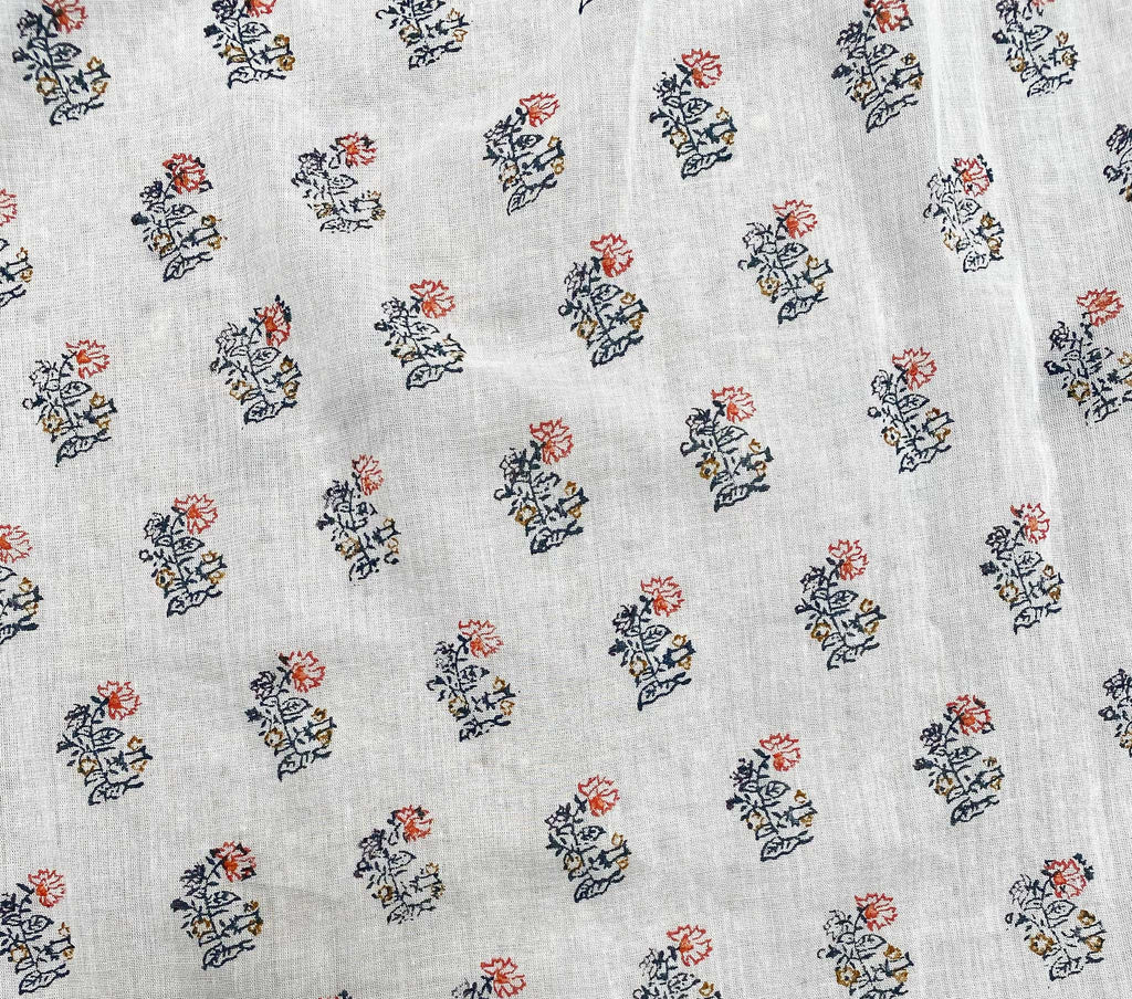 HMD -- THE JANE BLOUSE -- RED DAHLIA BLOCK PRINT